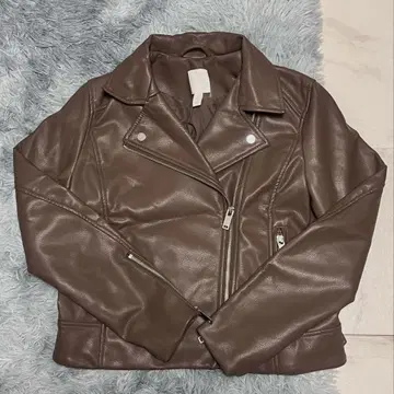 H&M 브라운 가죽 자켓
