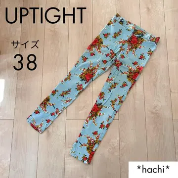 UPTIGHT 스키니 하의 팬츠 38 꽃무늬 올 패턴 데님풍