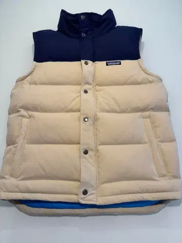 patagonia 다운 베스트 네이비 x 내추럴 S