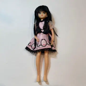 리카짱 인형 핑크 드레스 블랙 헤어