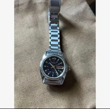 여성용 손목시계 쿼츠 오리엔트 실버 네이비