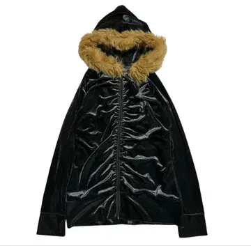 지퍼 후드티 퍼 포함 y2k