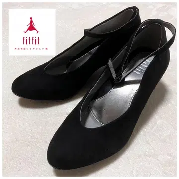 핏핏 스트랩 라운드토 펌프스 스웨이드 블랙 23