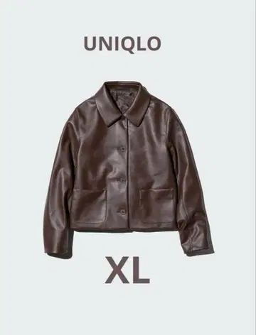 UNIQLO 코팅 숏 자켓 (브라운)