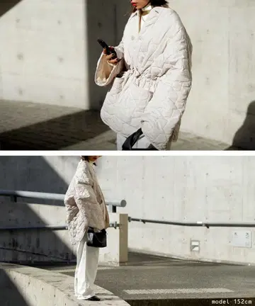 화이트 퀼팅 자켓