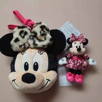 미니 레오파드 무늬 숄더백 봉제 인형 참