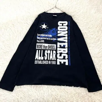 컨버스 그래픽 긴팔 티셔츠 면100 L 사이즈 블랙