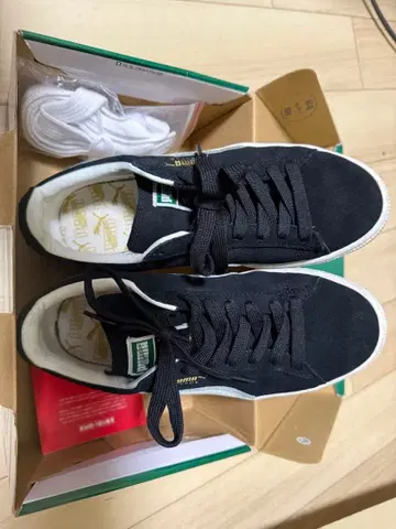 PUMA 스웨이드 블랙/베이지 스니커즈