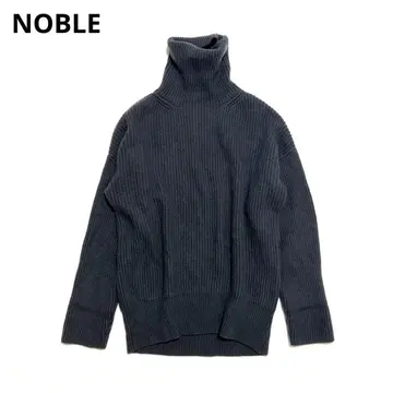 NOBLE 엑스트라 파인 메리노 빅 터틀 니트 네이비 노블