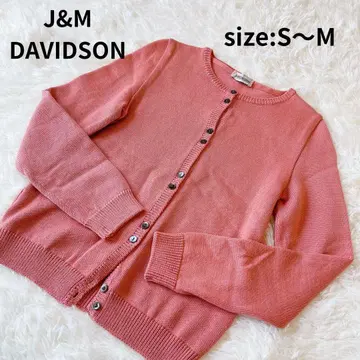 J&M DAVIDSON 니트 가디건 울 핑크 연어