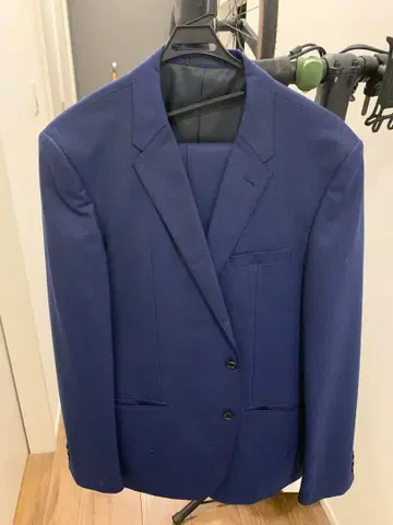 네이비 비즈니스 정장 싱글 브레스