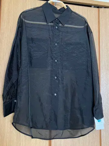 시스루 블랙 긴팔 셔츠 스트로베리 필드 블랙 셔츠 롱