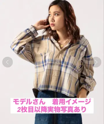 AVIREX 개더 슬리브 체크 셔츠