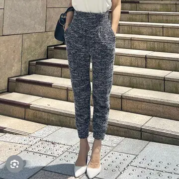 JENNE 일본 봉제 트위드 슬림 레그 스웨트 팬츠 L 사이즈