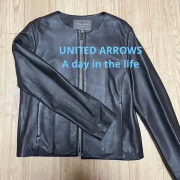 UNITED ARROWS LTD. 다크 브라운 가죽 자켓 38