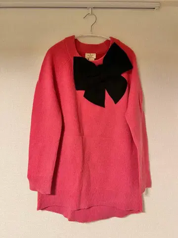케이트 스페이드 XS 사이즈 리본 니트 스웨터 니트 핑크
