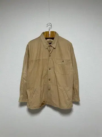 70s LAKELAND 가죽 자켓 셔츠 베이지 레이크랜드