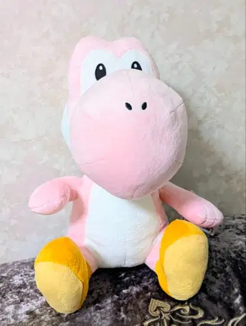 [택 포함 새상품] 슈퍼 마리오 봉제 인형 핑크 요시 앉은 요시