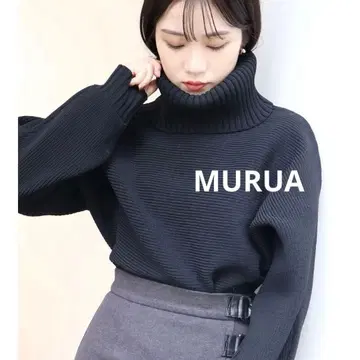 MURUA 빅 터틀 니트 풀오버