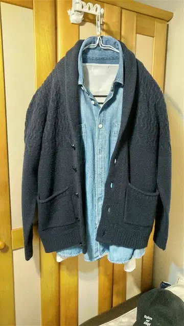 미사용 UR ROSSO 해밀턴 울 가디건 네이비 S