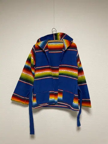 70s 네이티브 무늬 멕시칸 후드티 자켓 보더 가디건