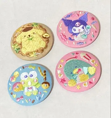 산리오 캐릭터 자수 캔뱃지 Vol.2 반다이 4개 세트