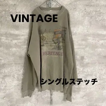 극빈티지 싱글 스티치 맨투맨 트레이닝복 신 페이드 아메카지 구제 의류