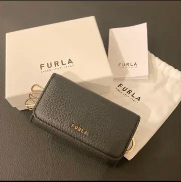 [ 상자 복조리 포함 ] FURLA 4연 키케이스 블랙 가죽