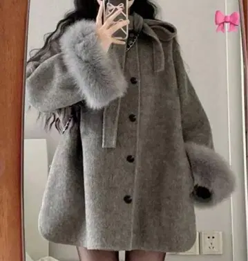 울 코트 그레이 S