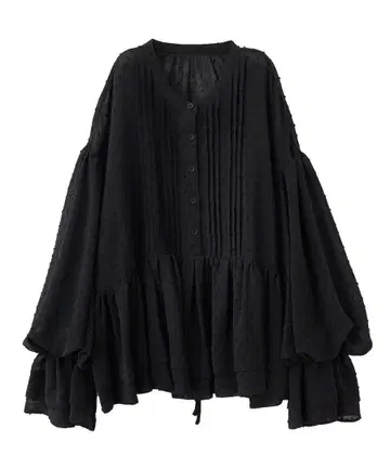 COCO DEAL 도트 자카드 페플럼 블라우스