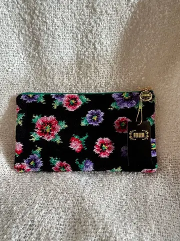 택 포함 새상품 FEILER 미니 파우치 꽃무늬 포피
