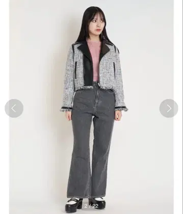 FURFUR 트위드 MIX 라이더 자켓