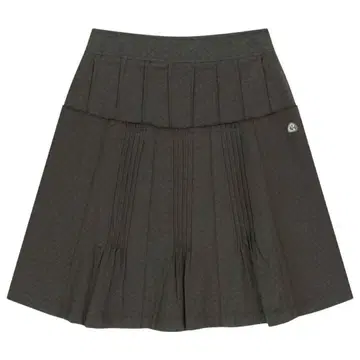 COYSEIO 플라워 핀턱 스커트 | 차콜 | 코튼