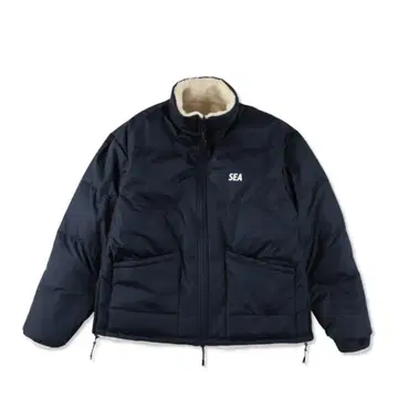 택 포함 새상품 WIND AND SEA 네이비 다운 자켓