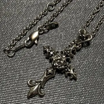 SILVER 925 크로스 장미 목걸이 (체인은 BLESS입니다)