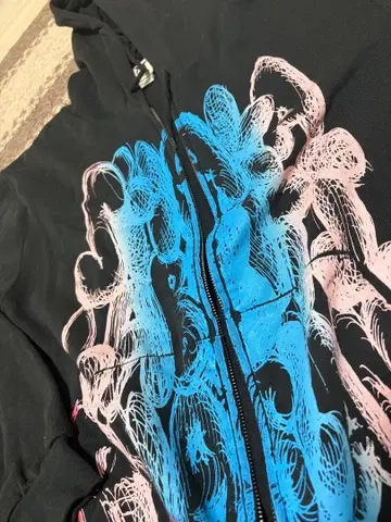 y2k 펑크 화려한 후드 부착 후드티