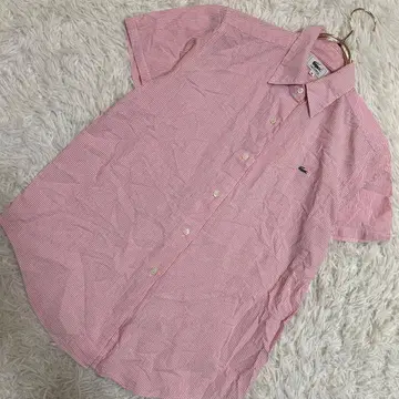 LACOSTE 스트라이프 셔츠 핑크 M