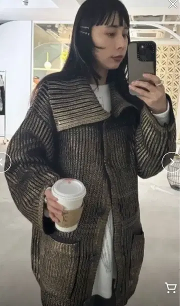 GLITTER PRINT KNIT CARDIGAN