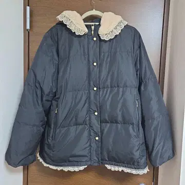 프랑슈리페 L 사이즈 펄 다운 코트 레이스 FL5