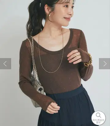 러브티크 본봉 시어 스팽글 2WAY 리브 니트