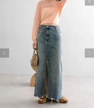 mystic 슬릿 데님 스커트