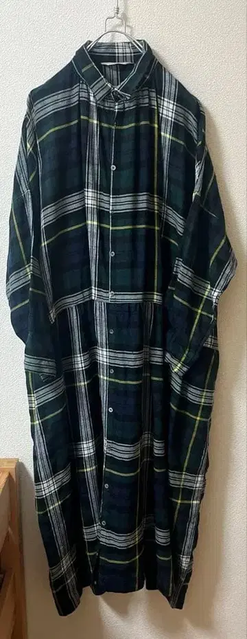 ichi Antiquites 이치앤티크 체크 셔츠 롱 원피스