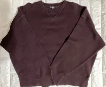 유니클로 스무스 코튼 크루넥 스웨터 XL 완판 컬러: 와인