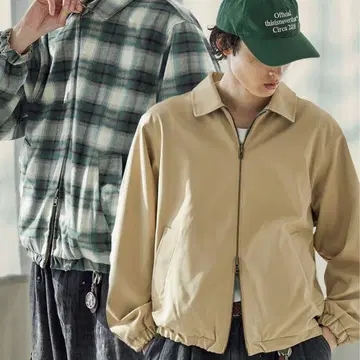 Blame 리버서블 체크 해링턴 자켓