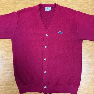 라코스테 와인 레드 V넥 가디건