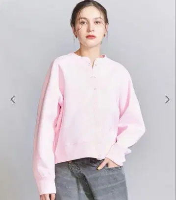 새상품 더블 페이스 링 버튼 가디건 -워셔블- 핑크 M