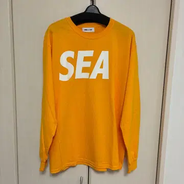WIND AND SEA 오렌지 L 사이즈 긴팔 티셔츠