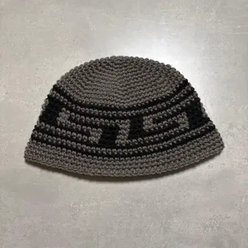 비니 버킷햇 크로셰 모자 남녀 공용 크러셔 모자 그레이 x 블랙