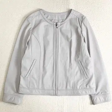 라무 레더 자켓 후지코제 3L 여성용 라이트 그레이 익명 배송