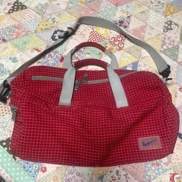 Nike 체크 무늬 보스턴 백 빨간색 00s